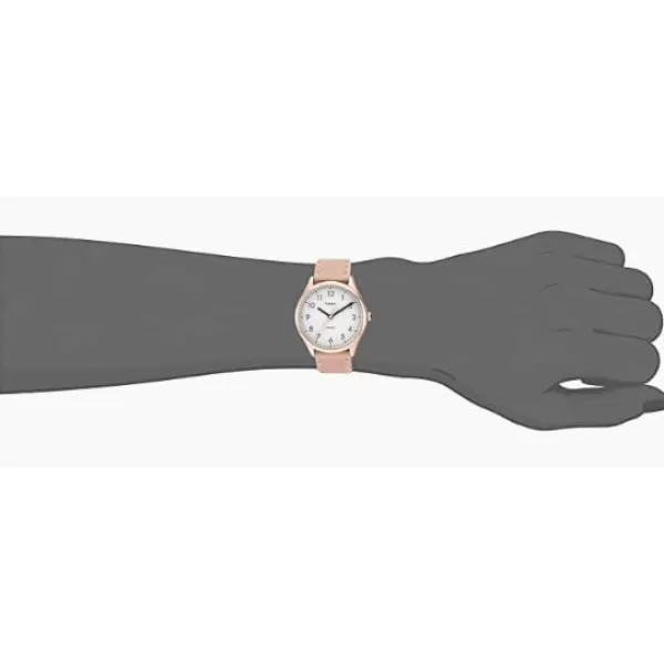 Timex Womens Easy Reader WatchTanRose GoldToneWhite32mm