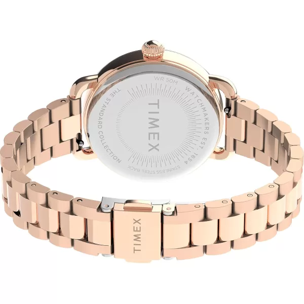Timex Womens Standard 34mm WatchRose GoldTone