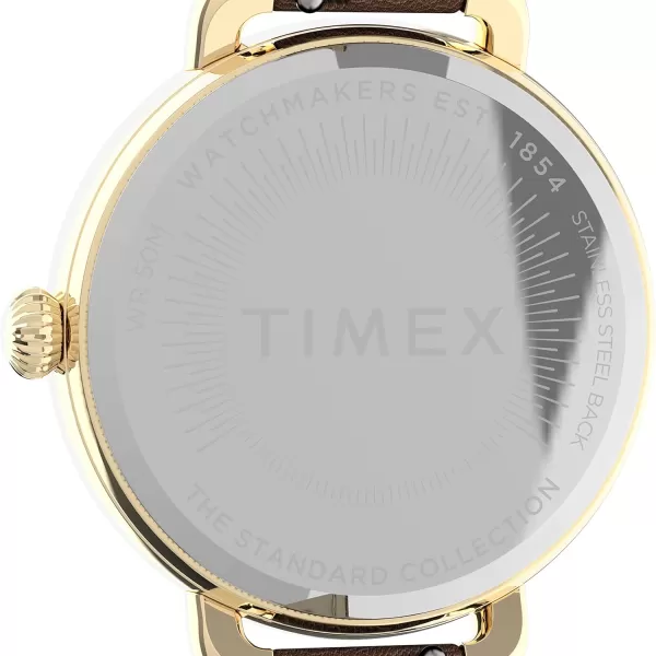 Timex Womens Standard Demi 30mm WatchBrownGoldWhite