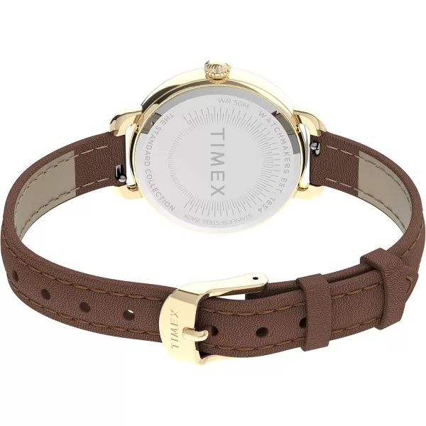 Timex Womens Standard Demi 30mm WatchBrownGoldWhite