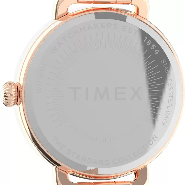 Timex Womens Standard Demi 30mm WatchRose GoldWhite