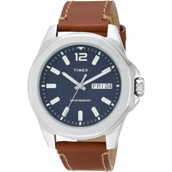 Timex 44 mm Essex AveTanSilverToneBlack