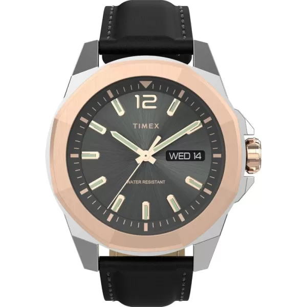 Timex Mens Essex 44mm WatchBlackBlackTwoTone