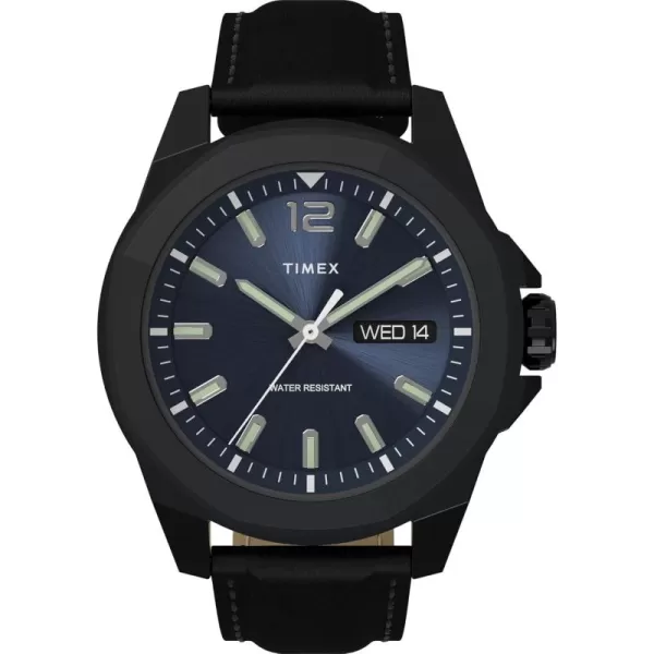 Timex Mens Essex 44mm WatchBlackBlueBlack