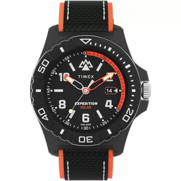 Timex Mens Expedition North Freedive 46mm WatchBlackBlackBlackOrange