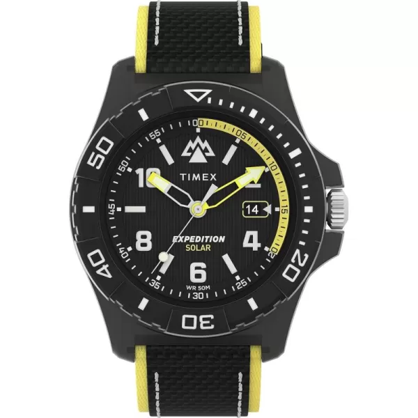 Timex Mens Expedition North Freedive 46mm WatchBlackBlackBlackYellow