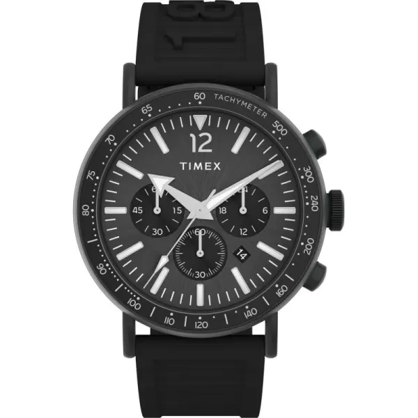 Timex Mens Standard Diver 43mm WatchBlackBlackBlack