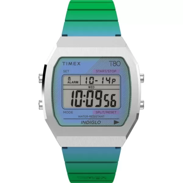 Timex Unisex T80 Steel 36mm WatchBlueDigital
