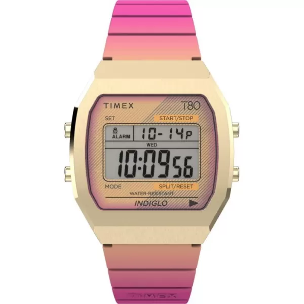 Timex Unisex T80 Steel 36mm WatchPinkDigital