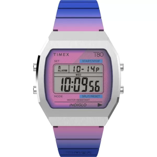 Timex Unisex T80 Steel 36mm WatchPurpleDigital