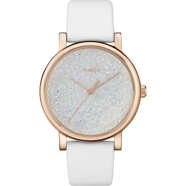 Timex Womens Crystal Opulence WatchWhiteGold