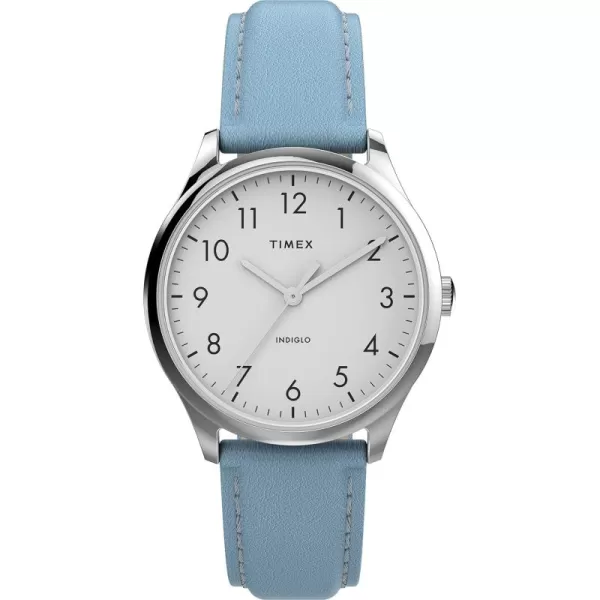 Timex Womens Easy Reader WatchBlueSilverToneWhite32mm