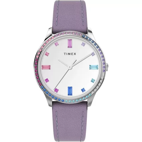 Timex Womens Easy Reader WatchPurpleSilverToneWhite32MM