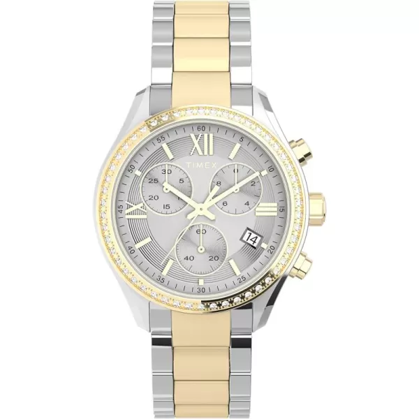 Timex Womens Standard Chronograph 38mm WatchTwo Tone