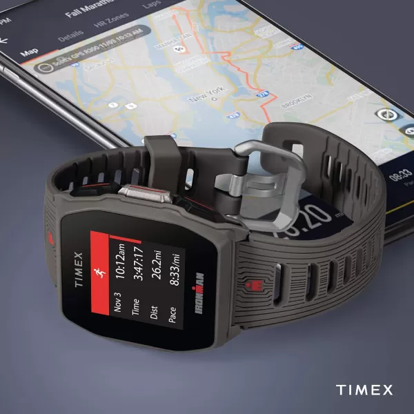 TIMEX IRONMAN R300 GPS Smartwatch with Heart Rate 41mm  Dark Gray with Silicone Strap