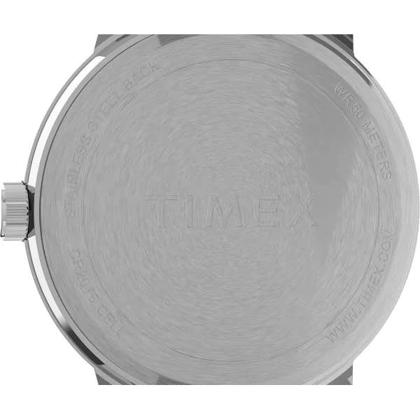 Timex Mens Easy Reader WatchBlackSilverToneBlack43mm