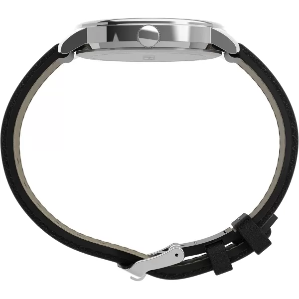 Timex Mens Easy Reader WatchBlackSilverToneBlack43mm