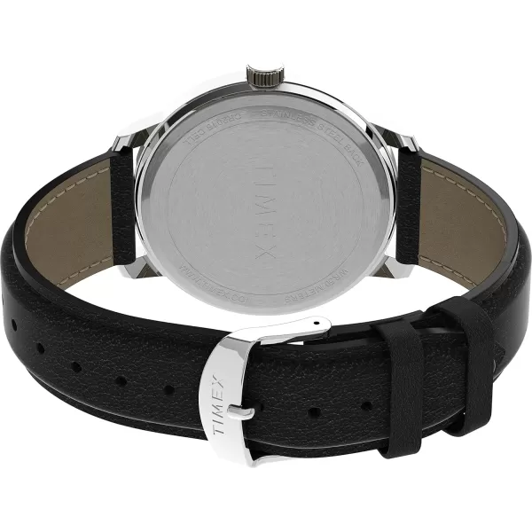 Timex Mens Easy Reader WatchBlackSilverToneBlack43mm