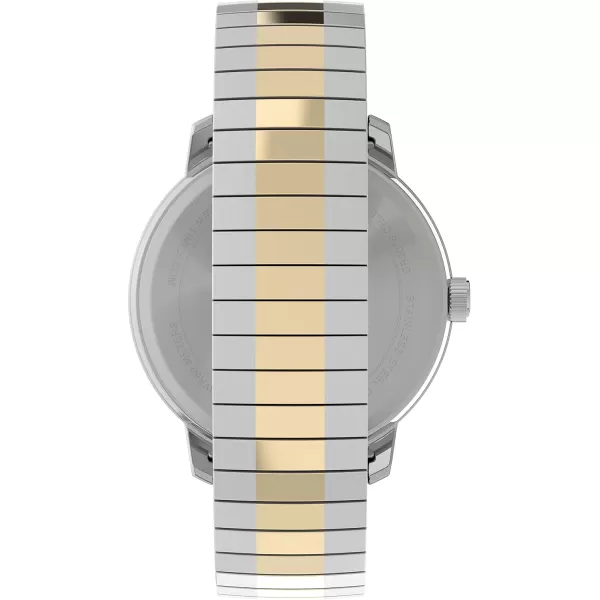 Timex Mens Easy Reader WatchTwoToneSilverToneCream43mm