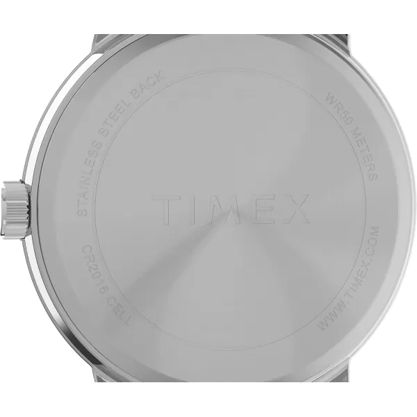 Timex Mens Easy Reader WatchTwoToneSilverToneCream43mm