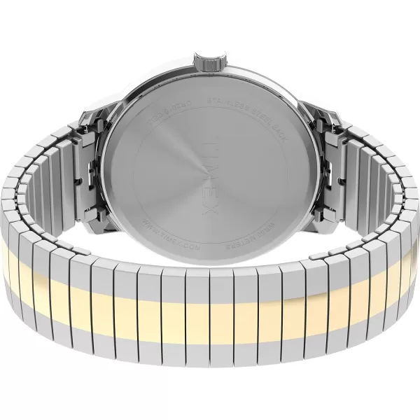 Timex Mens Easy Reader WatchTwoToneSilverToneCream43mm