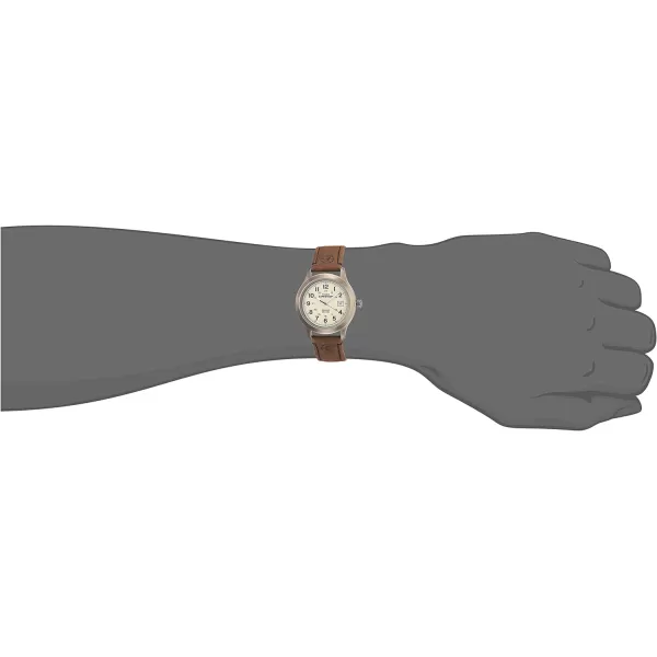 Timex Mens Expedition Metal Field WatchBrownWhiteRed