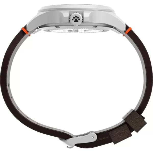Timex Mens Expedition North Field Solar 41mm Watch  Brown Strap Black Dial Stainless Steel Case