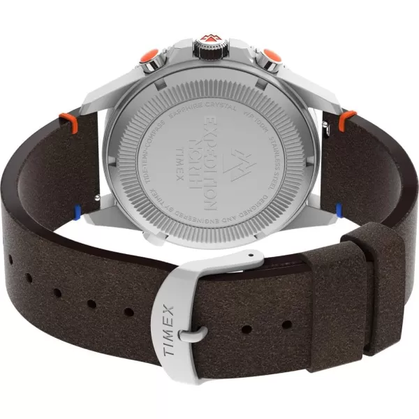Timex Mens Expedition North TideTempCompass 43mm WatchBrownBlackStainless Steel