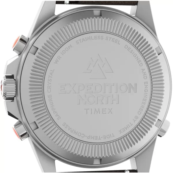 Timex Mens Expedition North TideTempCompass 43mm WatchBrownBlackStainless Steel