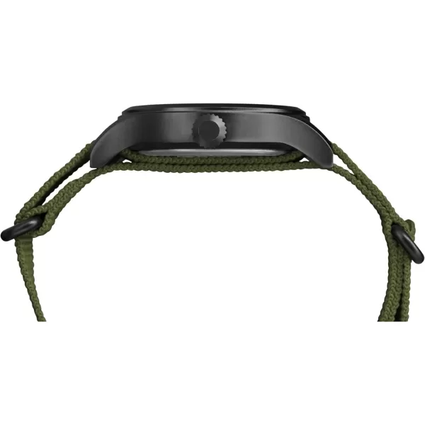 Timex Mens Expedition Scout 40mm Watch  Black Case Black Dial with Green Fabric Strap