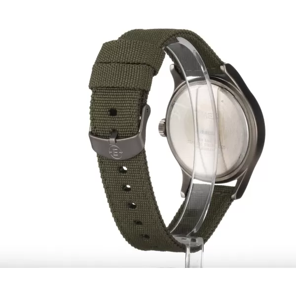 Timex Mens Expedition Scout 40mm Watch  Black Dial Gray Case ampamp Green Fabric Strap
