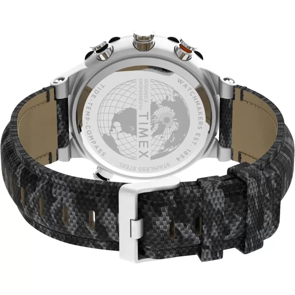 Timex Mens Expedition TideTempCompass 45mm WatchBlack CamoSilverTone