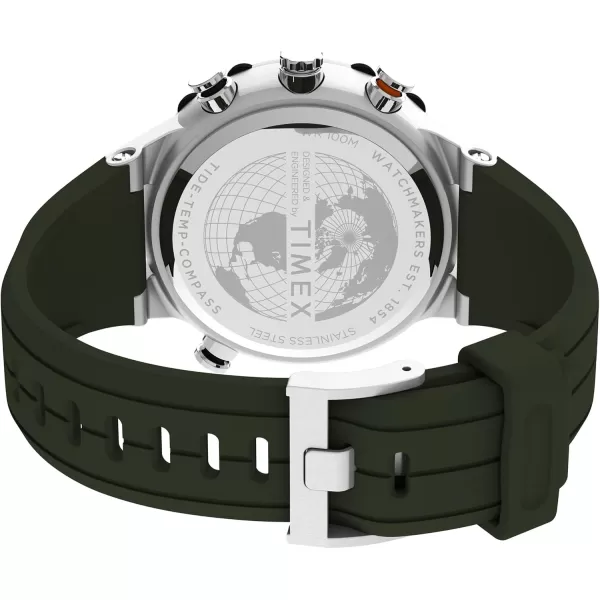 Timex Mens Expedition TideTempCompass 45mm WatchGraySilverTone