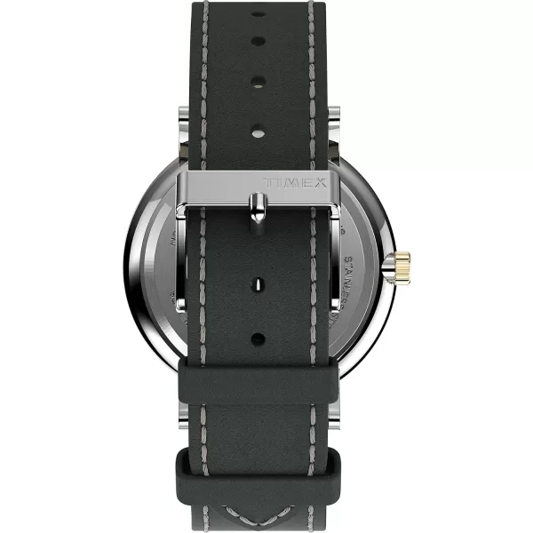 Timex Mens Southview 41mm Leather Strap WatchGraySilverTone