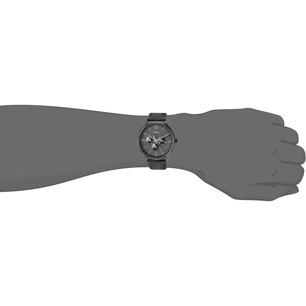 Timex Mens TW2T35200 Southview 41mm Multifunction Blackout Leather Strap Watch