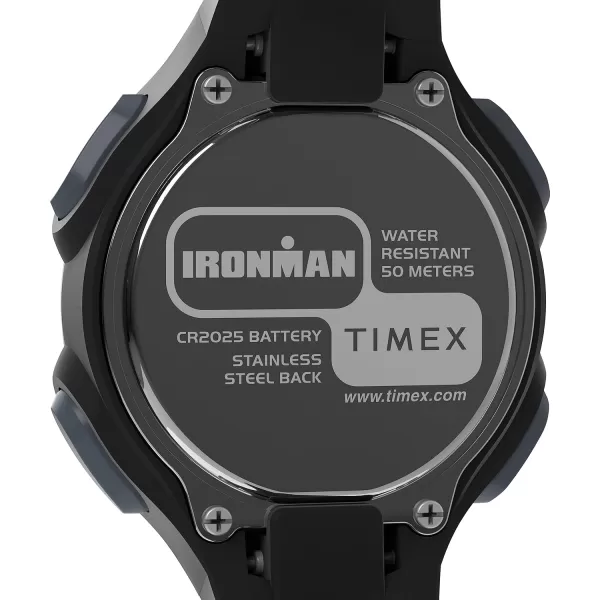 Timex Womens Ironman E30 34mm WatchBlackDigitalBlackSilverTone