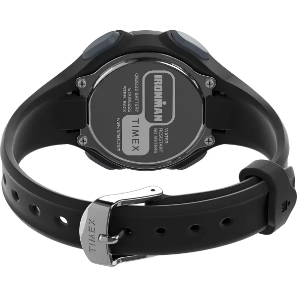 Timex Womens Ironman E30 34mm WatchBlackDigitalBlackSilverTone