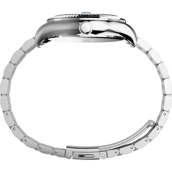 Timex Womens Legacy 34mm Watch  TwoTone Bracelet SilverTone Dial TwoTone CaseSilverToneBlueSilverTone