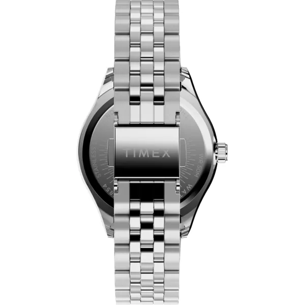 Timex Womens Legacy 34mm Watch  TwoTone Bracelet SilverTone Dial TwoTone CaseSilverTonePinkSilverTone