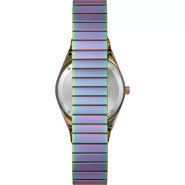 Timex Womens Q 36mm Watch  Black Expansion Band Black Dial Black CasePurpleBluePurple