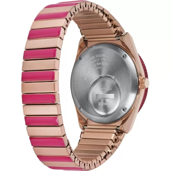 Timex Womens T80 36mm Watch  Rose GoldTone Expansion Band Pink Dial Rose GoldTone Case