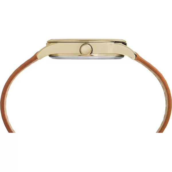 Timex Womens TW2R23000 New England BrownGold Leather Strap Watch