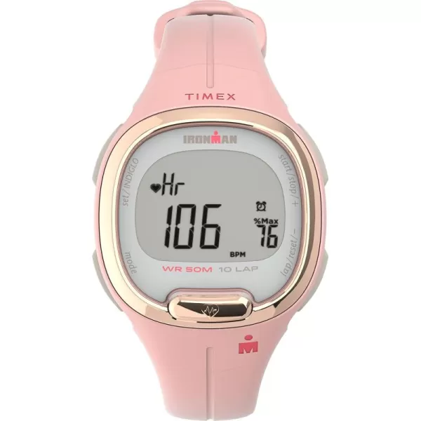 TIMEX IRONMAN Transit Watch with Daily Step Calorie and Distance Tracking ampamp Heart Rate 33mmBlushRose GoldTone