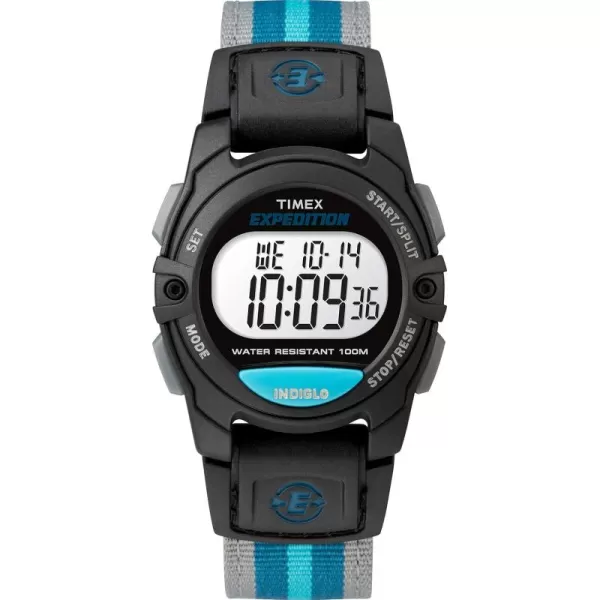 Timex Expedition Digital Chrono Alarm Timer 33mm WatchBlackGrayBlue