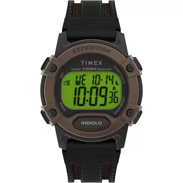 Timex Mens Expedition Digital CAT5 41mm WatchBlackDigital GreenBrown