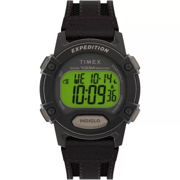 Timex Mens Expedition Digital CAT5 41mm WatchBrownDigital GreenBrown