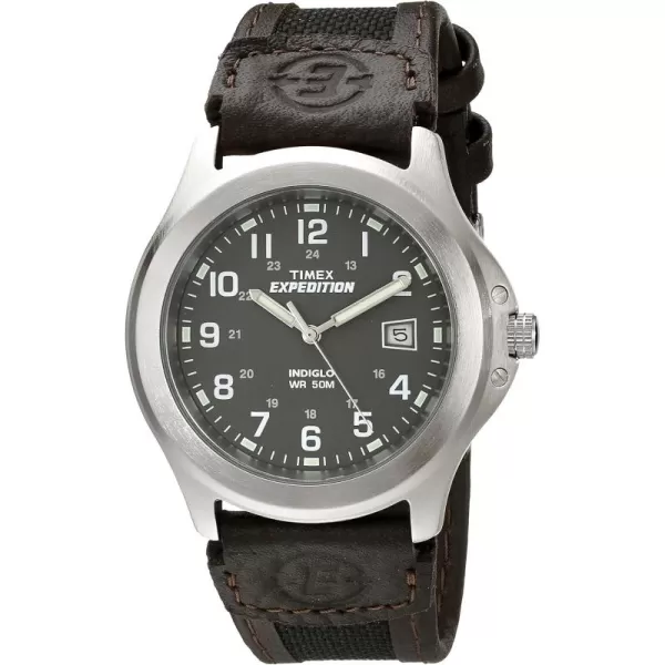 Timex Mens Expedition Metal Field 40mm WatchBlackBrownCharcoal