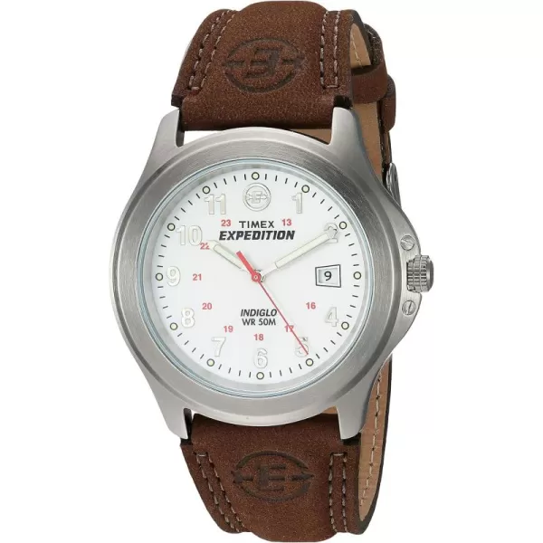 Timex Mens Expedition Metal Field 40mm WatchBrownWhite