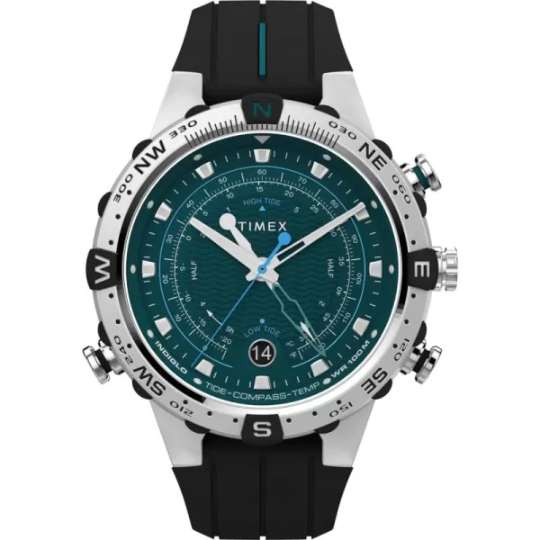 Timex Mens Expedition North TideTempCompass 43mm WatchBlackGreenStainless Steel