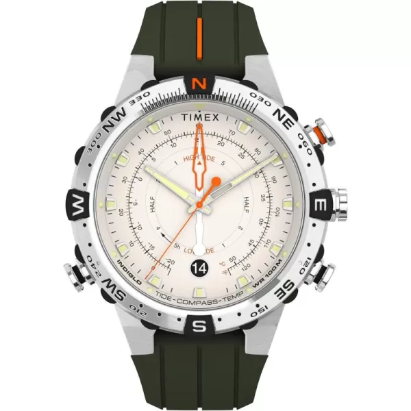 Timex Mens Expedition TideTempCompass 45mm WatchGraySilverTone